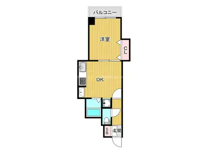 リゾート天王寺(1DK/11階)の間取り写真