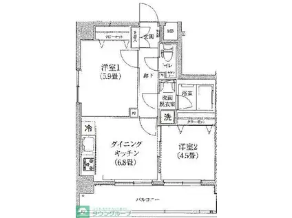 ルフレ グランデ押上(2DK/5階)の間取り写真