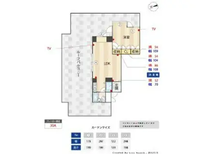ブルンネン国立50(1LDK/4階)の間取り写真
