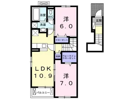 フェリックス23区(2LDK/2階)の間取り写真