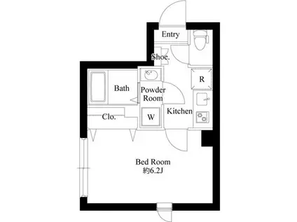 リュクスマンション北千住(1K/2階)の間取り写真
