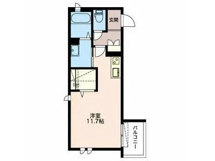 アンビエラ水落(ワンルーム/2階)の間取り写真