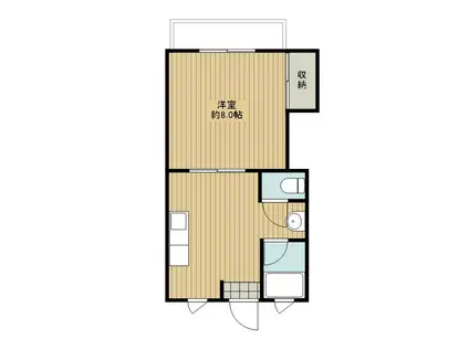 レアハイツ(1DK/2階)の間取り写真