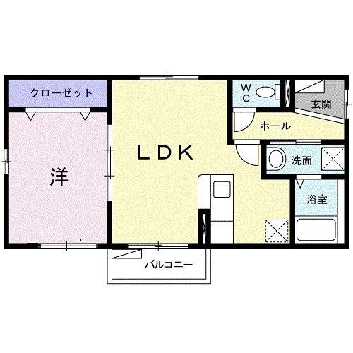 メゾンアルトウム(1LDK/1階)の間取り写真