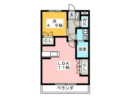 WITH YOU II(1LDK/1階)の間取り写真