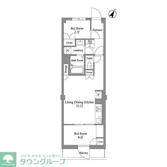 ザ・レジデンス用賀(2LDK/2階)の間取り写真