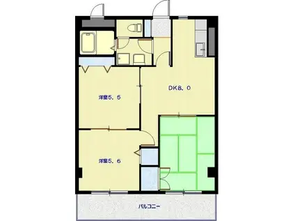 サンウィング(3DK/3階)の間取り写真