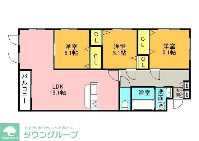 THE BELUGA 世田谷 RESIDENCE(3LDK/2階)の間取り写真