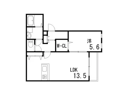 シエーナ芦屋(1LDK/1階)の間取り写真
