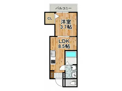 春日出北2丁目PJ(1LDK/1階)の間取り写真