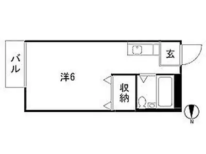 西大井フローレンス(1K/1階)の間取り写真