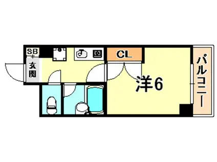 フロール須磨(1K/7階)の間取り写真