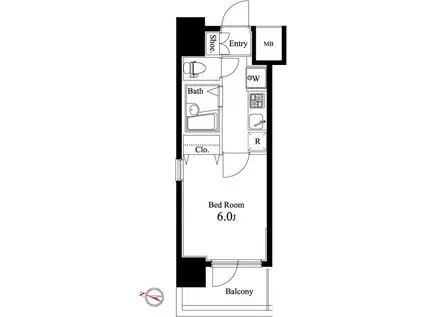 ハーモニーレジデンス池袋(1K/4階)の間取り写真