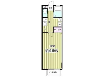 プリモフィオーレ(1K/1階)の間取り写真