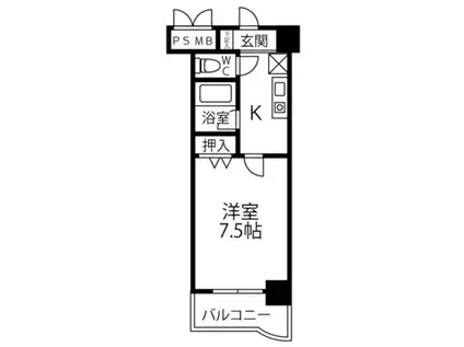 センチュリー曙 I(1K/5階)の間取り写真