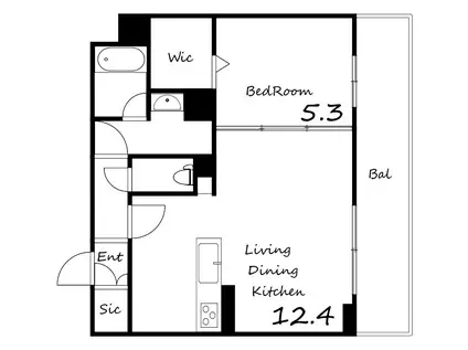 エクセレントガーデンヒルズA棟(1LDK/3階)の間取り写真
