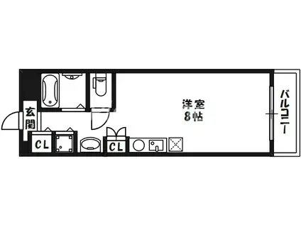 SERAPH天満橋(ワンルーム/4階)の間取り写真