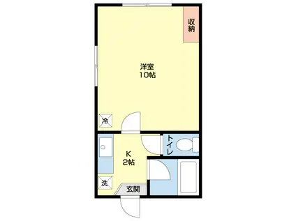 ハイム岩木(1K/1階)の間取り写真