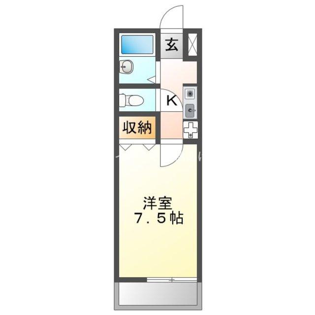 ベル牛久保(1K/1階)の間取り写真
