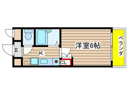 ドエル東外堀(1K/6階)の間取り写真