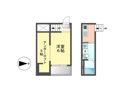 アペラシオン味美(1SK/2階)の間取り写真