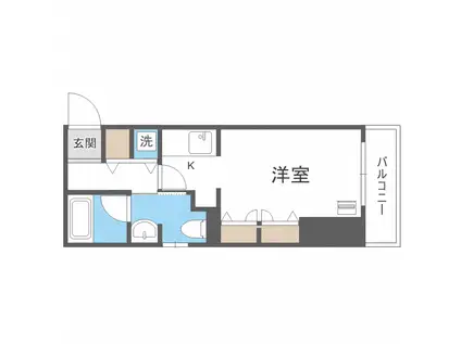 シティコート北一条(1K/11階)の間取り写真