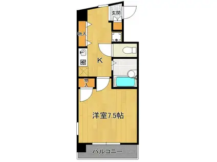 アバンダント高幡(1K/2階)の間取り写真