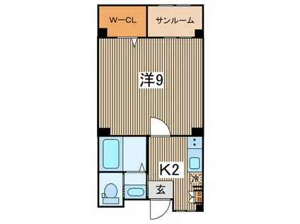 JS AOI(1K/2階)の間取り写真