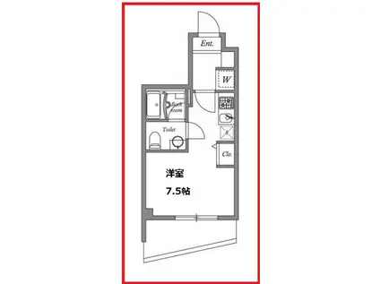 スクエアシティカナマチ(ワンルーム/4階)の間取り写真