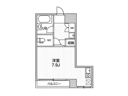 コスモリード人形町(ワンルーム/8階)の間取り写真