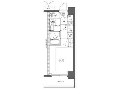 マークス横浜橋通(1K/2階)の間取り写真