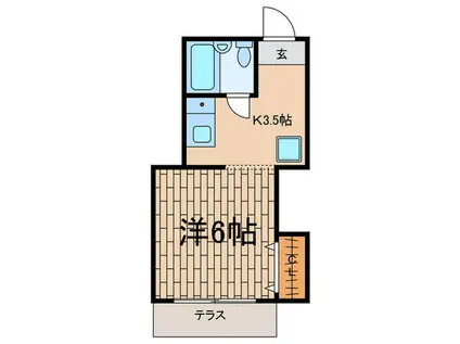 樹ハウス(ワンルーム/1階)の間取り写真