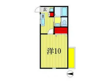 鶴沢コーポC(1K/1階)の間取り写真