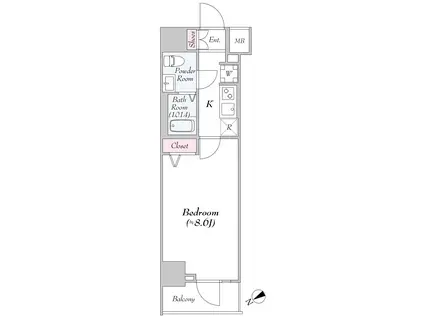 LOG永代橋(1K/6階)の間取り写真