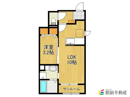 ブラカンメゾン(1LDK/1階)の間取り写真