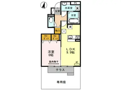 シャルムコート(1LDK/1階)の間取り写真