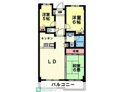 キャピタルステート(3LDK/6階)の間取り写真