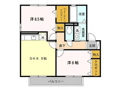 リビングタウン島 C(2DK/1階)の間取り写真
