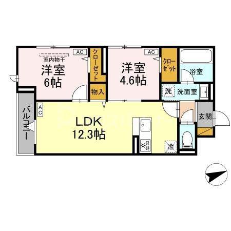 D-STELLA(2LDK/2階)の間取り写真