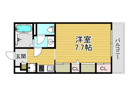 リブリ・シャルマン・パレス吉野(1K/1階)の間取り写真