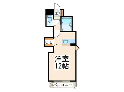 シャトー上村(ワンルーム/1階)の間取り写真