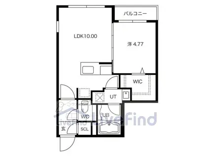 ウムリス平岸(1LDK/2階)の間取り写真
