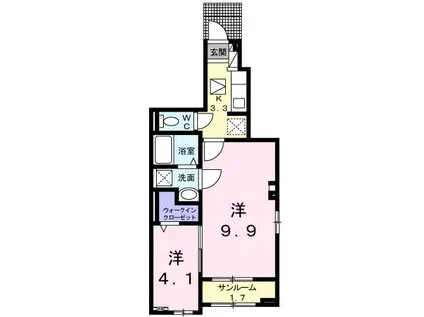 サリーチェ唐津(2K/1階)の間取り写真