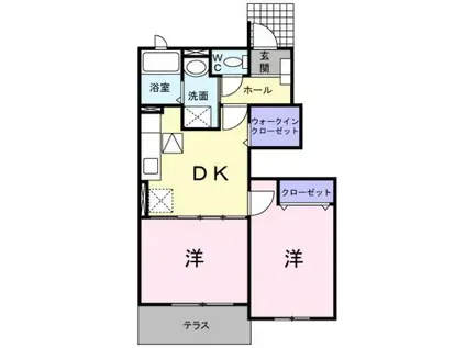 ハピネスコート A(2DK/1階)の間取り写真