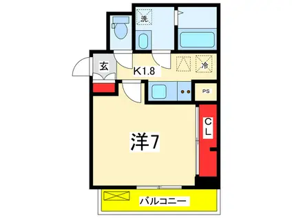 メゾン・ド・アベニール(1K/1階)の間取り写真