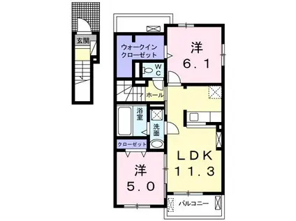 サン フォルシュ II(2LDK/2階)の間取り写真