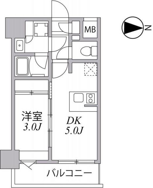 SYFORME住吉(1DK/2階)の間取り写真
