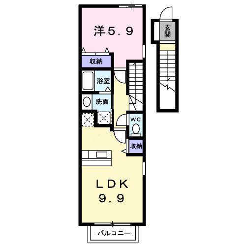 デスパシオ(1LDK/2階)の間取り写真