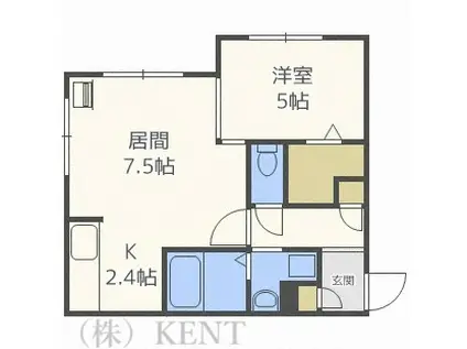 ノーチェ(1LDK/4階)の間取り写真