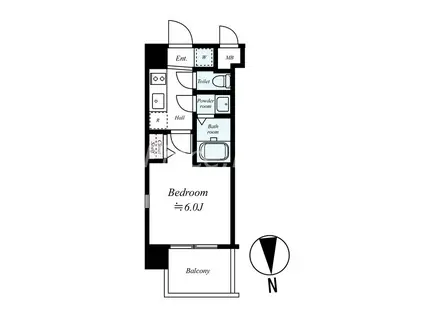 ドルチェヴィータ北浜(1K/3階)の間取り写真